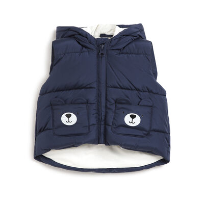 Boys Dark Blue Solid Woven Jacket